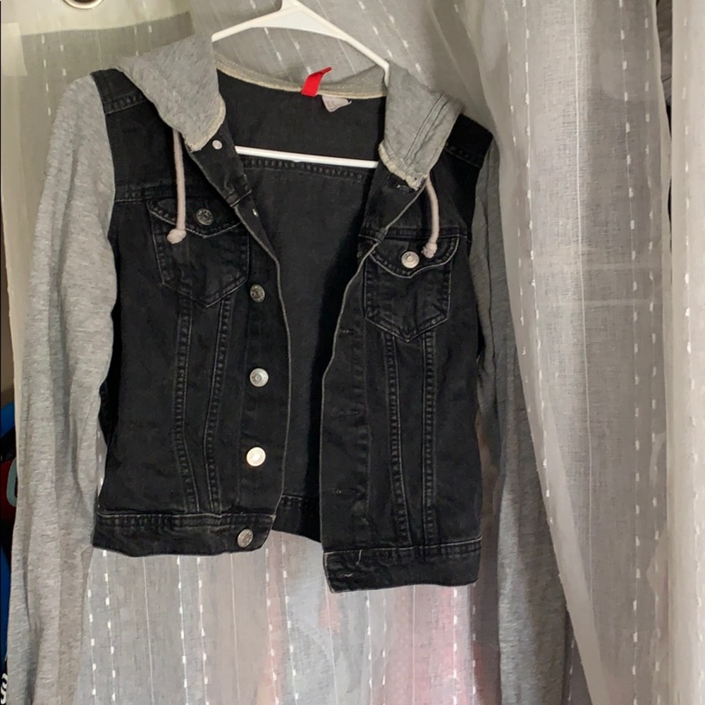 Denim and jersey jacket